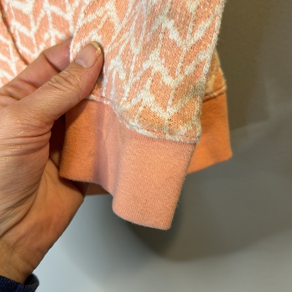 Peach Chevron zip up hoodie - Picture 7 of 15